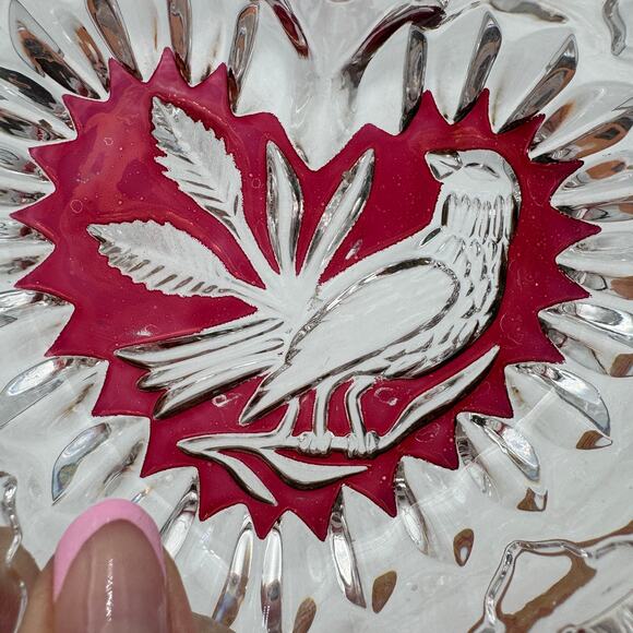 Vintage Byrdes Collection Heart Trinket Box by Hofbauer 4.5" 24% Lead Crystal - Picture 4 of 13